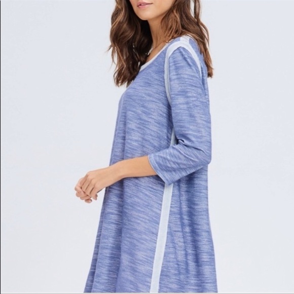 Papermoon Blue Spaced Dyed Shirt Dress Size Medium - Picture 8 of 10